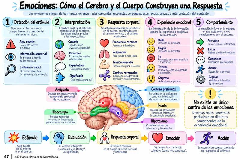 Mapa mental: cómo el cerebro y el cuerpo construyen una emoción